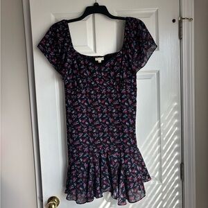 Rewind Black Floral Mini Dress